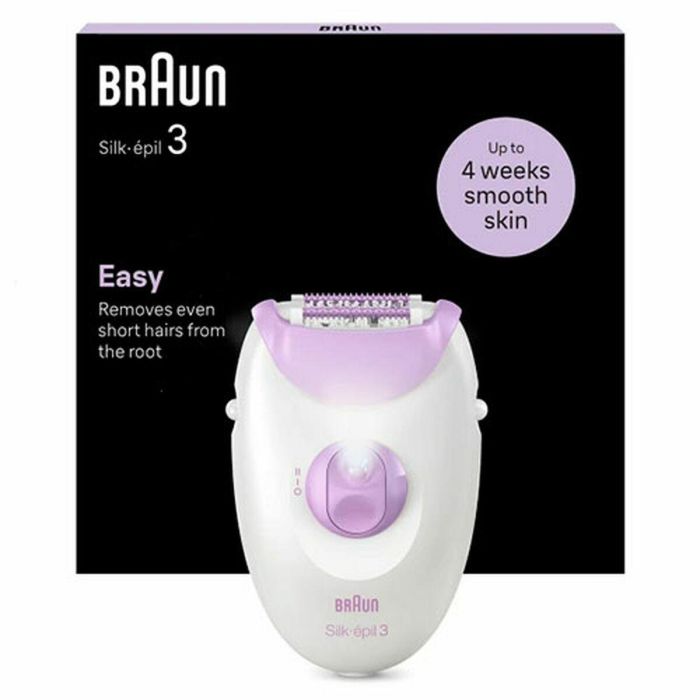 Braun 3-000 Epiladora Silk-épil 3 con 20 Pinzas MicroGrip, Luz Integrada, 2 Velocidades y Alimentación por Corriente Alterna Púrpura Blanco 13