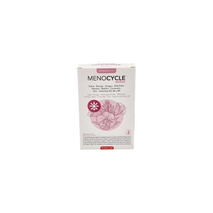 INTERSA Menocycle Sofoc 30 perlas. Suplemento mujer regula actividad hormonal, reduce cansancio y fatiga. Con vitaminas B3, B6, B9