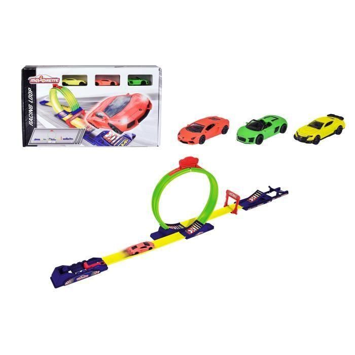 Majorette SMOB212051027 Racing Loop - Pista de lanzamiento y circuito de carreras para vehículos de juguete, apto para niños y niñas desde 3 años