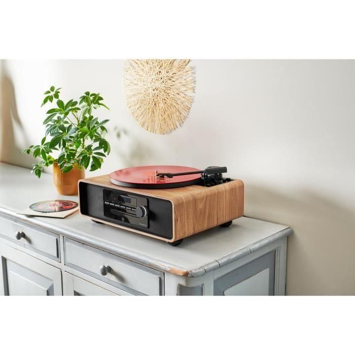 THOMSON THO1720570879525 Microcadena Bluetooth con Tocadiscos, Radio FM/CD/MP3/USB, 60W, Negro/Madera 5 THOMSON THO1720570879525 Microcadena Bluetooth con Tocadiscos, Radio FM/CD/MP3/USB, 60W, Negro/Madera 5