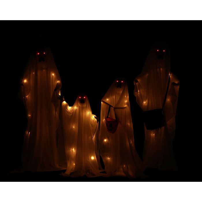 Decoración para Halloween 160 x 50 x 20 cm Blanco Fantasma (4 Piezas) (4 Unidades) 2 Decoración para Halloween 160 x 50 x 20 cm Blanco Fantasma (4 Piezas) (4 Unidades) 2