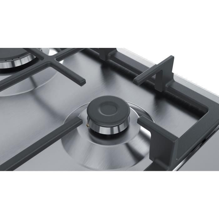 BOSCH - PGP6B5B90 - Mesa de gas - 4 quemadores - 7500W - L58,2cm x P52cm - Acero inoxidable 3