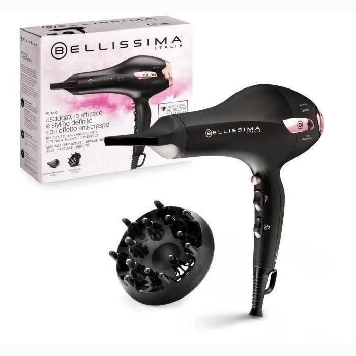 Bellissima IME8007403118587 Secador de Pelo Profesional Light Ionic P7 3000 con Concentrador, Difusor, 3 Temperaturas y 2100W