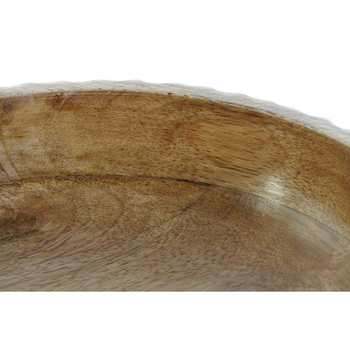 Centro de Mesa DKD Home Decor Blanco Marrón oscuro Madera de mango 25 x 25 x 9 cm 2