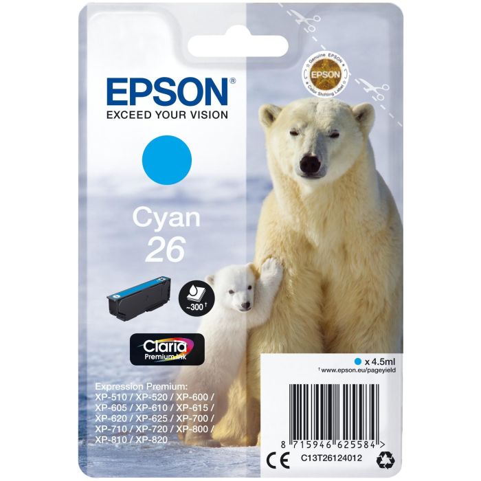 Epson Claria Premium Cartucho Cian 26 0 Epson Claria Premium Cartucho Cian 26 0