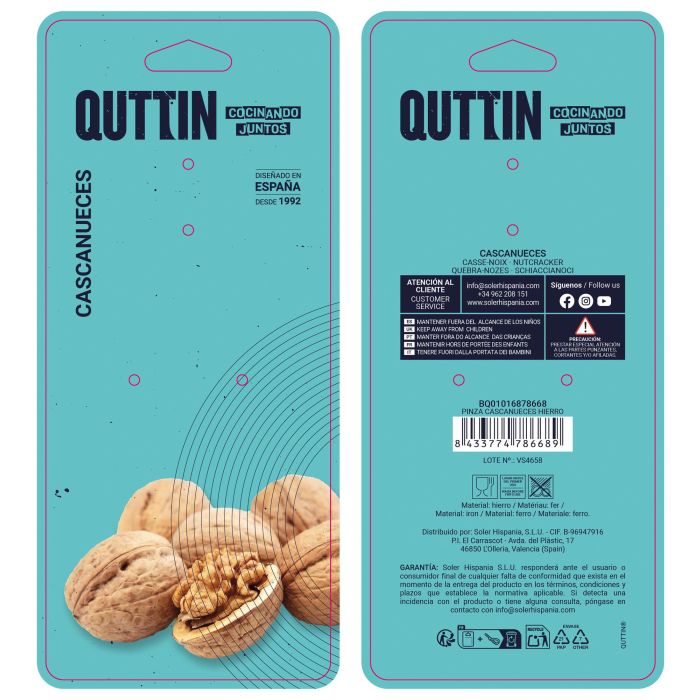 Pinza Cascanueces Hierro Quttin (24 Unidades) 4 Pinza Cascanueces Hierro Quttin (24 Unidades) 4
