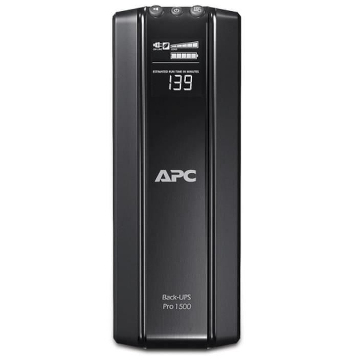 APC BR1500G-FR Inversor Back UPS Pro 1500VA / 865W con 6 tomas, Gigabit Ethernet, Pantalla LCD y protección.