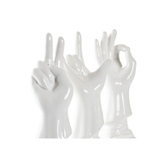 DKD Home Decor Figura Decorativa de Gres Blanco con Detalles de Mano 7 x 25 x 7 cm (3 Unidades) 0 DKD Home Decor Figura Decorativa de Gres Blanco con Detalles de Mano 7 x 25 x 7 cm (3 Unidades) 0