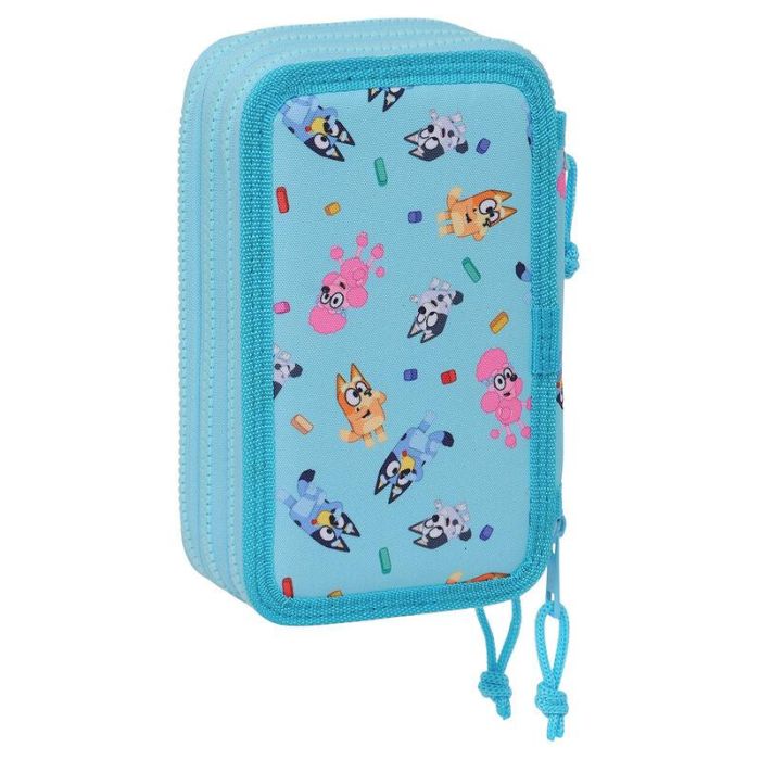 Safta Plumier Escolar Triple Bluey, Estuche Pedagógico con 36 Piezas y 2 Compartimentos con Cremallera 195x125x55 mm 1