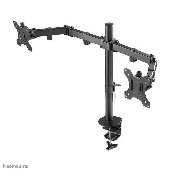 Neomounts Full Motion Dual Desk Mount (Clamp & Grommet) For Two 10-32" Monitor Screens, Height Adjustable - Black 4 Neomounts Full Motion Dual Desk Mount (Clamp & Grommet) For Two 10-32" Monitor Screens, Height Adjustable - Black 4