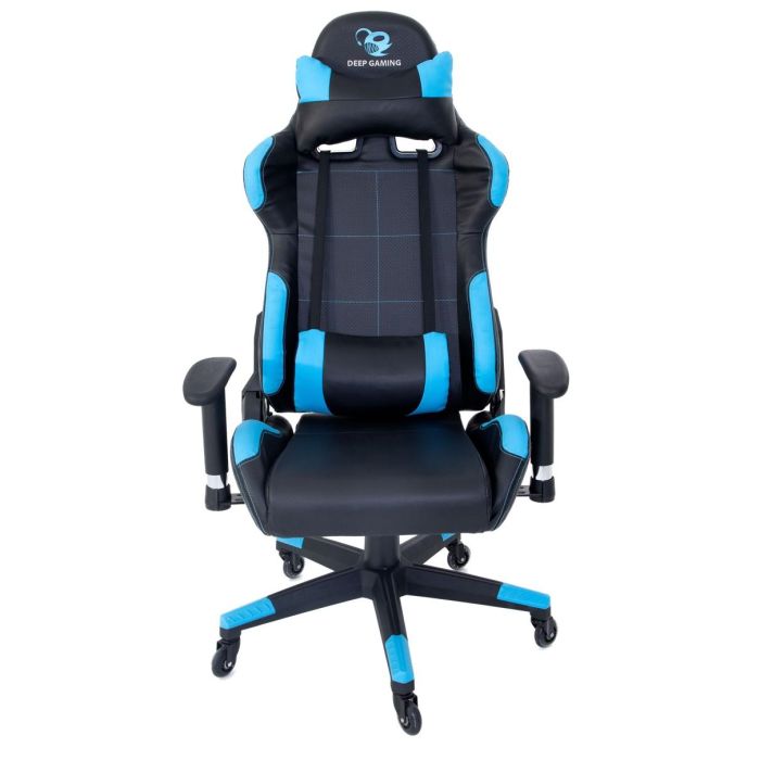 Coolbox Silla Gaming Deepcomand Tapizado Polipiel PU Fibra de Carbono Diseño Air Effect Ergonómica con Cojines Lumbar y Cervical 2