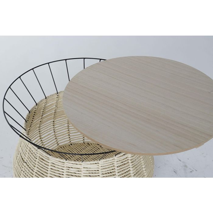 DKD Home Decor Mesa Centro Boho Charm Negro Natural 54x54x40 cm 3 DKD Home Decor Mesa Centro Boho Charm Negro Natural 54x54x40 cm 3