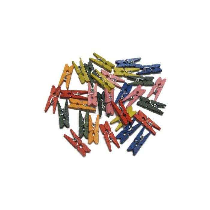 Pinzas Smart Madera Colores Pack De 30