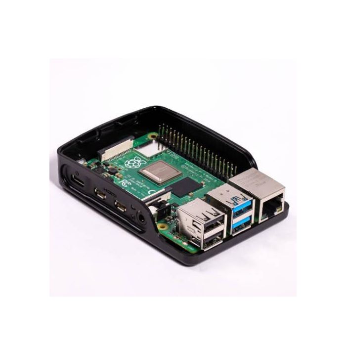 Raspberry Pi Caja Oficial Pi 4, Negro/Gris, 1876752, Compatible con Raspberry Pi 4 Modelo B 1GB/2GB/4GB 1