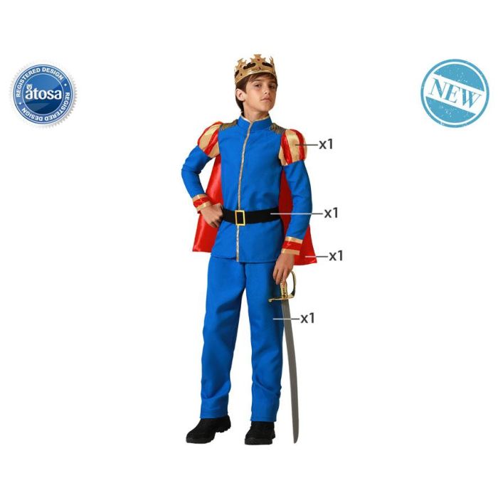 Disfraz Príncipe Azul Con Capa Niño 5-6 Años 0 Disfraz Príncipe Azul Con Capa Niño 5-6 Años 0