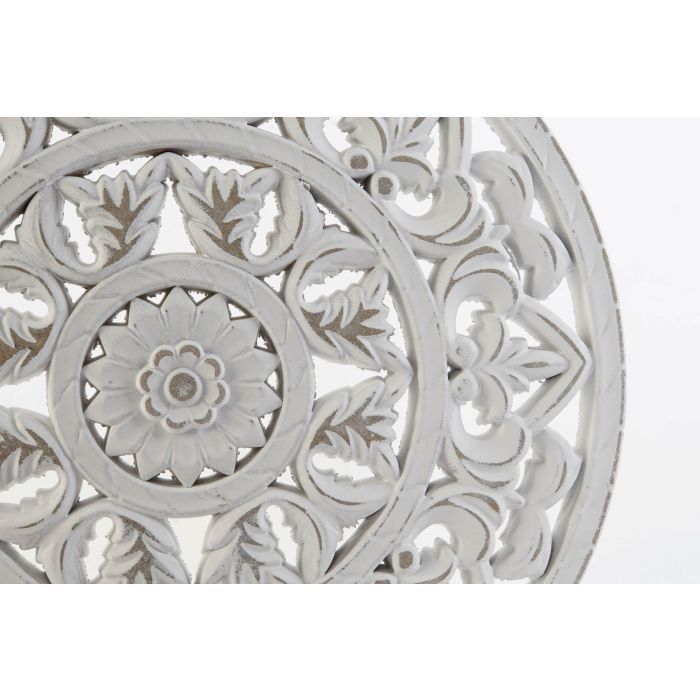 DKD Home Decor Mandala Decoración de Pared Blanco 2 x 30 x 30 cm (2 Unidades) 2