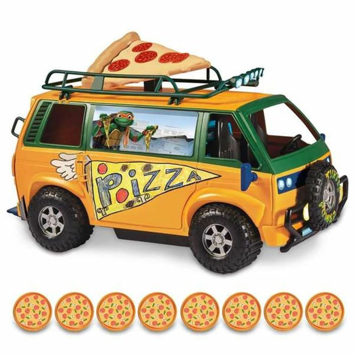Famosa Vehículo Pizza Van Tortugas Ninja, Furgoneta Lanza Pizzas con 8 Pizzas, Espacio para 4 Tortugas, 38x20cm, +4 años Famosa Vehículo Pizza Van Tortugas Ninja, Furgoneta Lanza Pizzas con 8 Pizzas, Espacio para 4 Tortugas, 38x20cm, +4 años