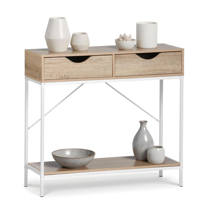 Inde Mueble Con 2 Cajones Madera-Metal Moblekit 80x30x75 cm 3