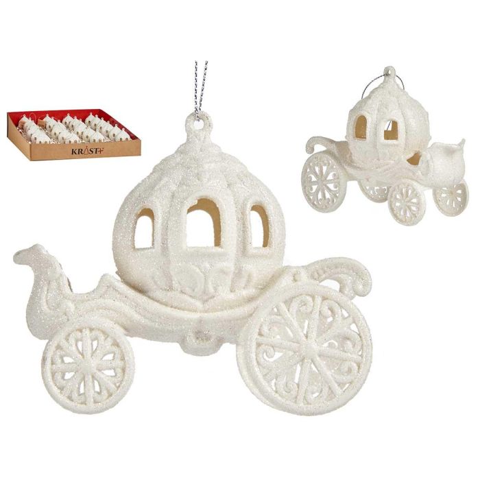 Adorno Navideño Carroza Calabaza Blanco Krist+ 11.5x9.5x6 cm (48 Unidades) Adorno Navideño Carroza Calabaza Blanco Krist+ 11.5x9.5x6 cm (48 Unidades)