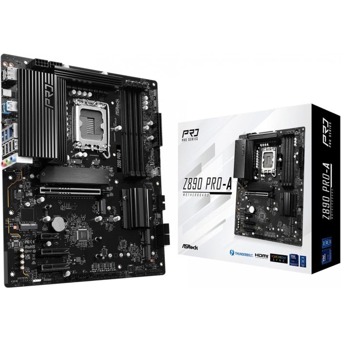 ASRock 1851 Z890 Pro-A DDR5 Placa Base Intel LGA 1851 para Procesadores Intel Core Ultra (Series 2), DDR5-SDRAM