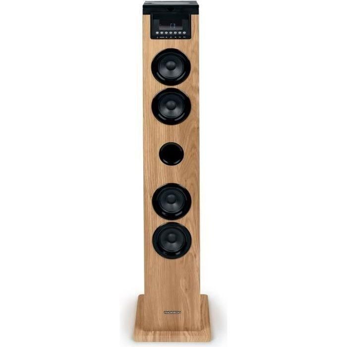 Thomson THO1720571001858 Altavoz Torre Bluetooth, CD, USB, SD, Radio FM, 60W, Mando a Distancia, Negro/Madera Thomson THO1720571001858 Altavoz Torre Bluetooth, CD, USB, SD, Radio FM, 60W, Mando a Distancia, Negro/Madera