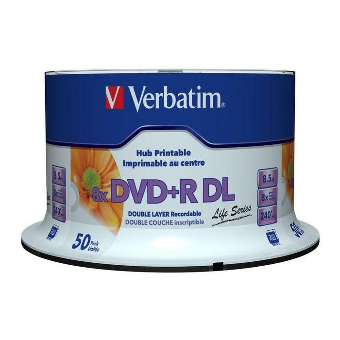 Verbatim DVD+R Double Layer Inkjet Printable 8x Life Series, 50pcs Verbatim DVD+R Double Layer Inkjet Printable 8x Life Series, 50pcs