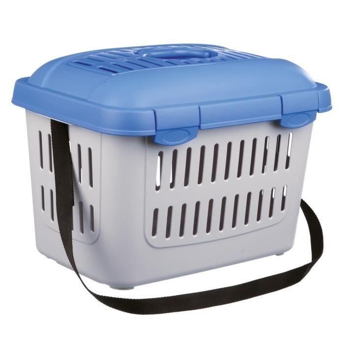 TRIXIE Caja de transporte - Midi-Capri 44×33×32 cm - Apertura frontal - Ranuras de ventilación - Asa - Peso máximo 11 Kg