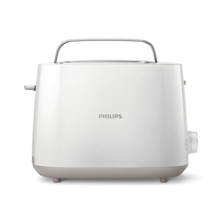 Philips Tostadora Daily Collection HD2581/00, 2 Ranuras, 8 Niveles de Tostado, Rejilla Calientabollos Integrada, Función Recalentar y Descongelar, Color Metal 1