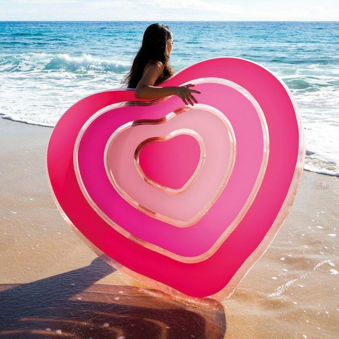 Colchoneta Hinchable Intex Corazón 135 x 155 x 25 cm Rosa (6 Unidades) 1 Colchoneta Hinchable Intex Corazón 135 x 155 x 25 cm Rosa (6 Unidades) 1