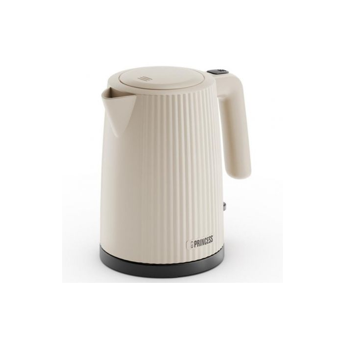 Princess 236048 Hervidor de Agua Wave Beige 1.7L 2200W con Apagado Automático y Filtro Extraíble