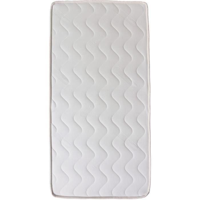 Colchón termo confort - 60 x 120 x 10 cm - Blanco - TINEO 3 Colchón termo confort - 60 x 120 x 10 cm - Blanco - TINEO 3