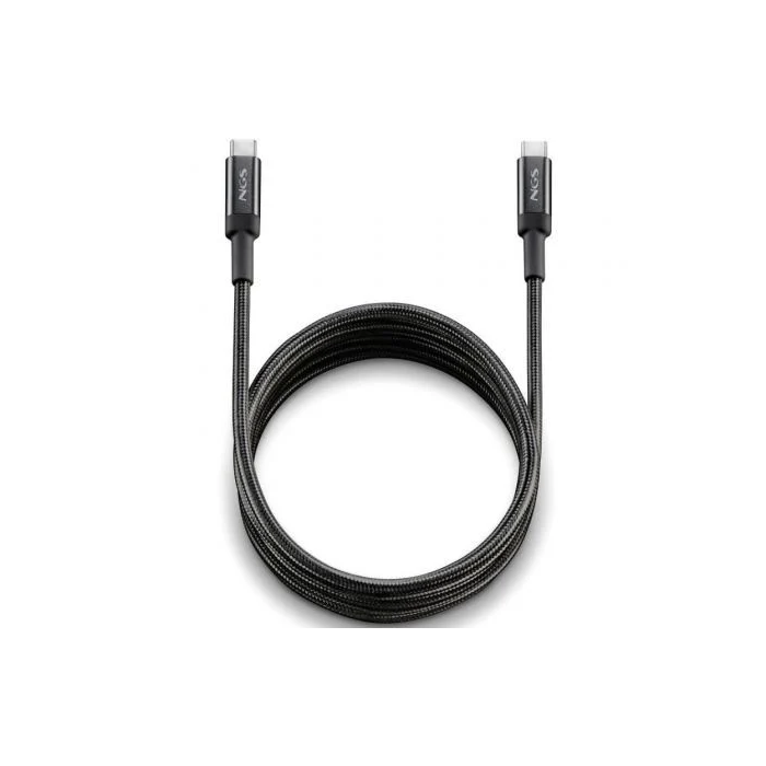 NGS Cable USB 2.0 Tipo-C KNOT100W-2 Macho - USB Tipo-C Macho, Carga Rápida Hasta 100W, 480Mbps, 2m, Negro
