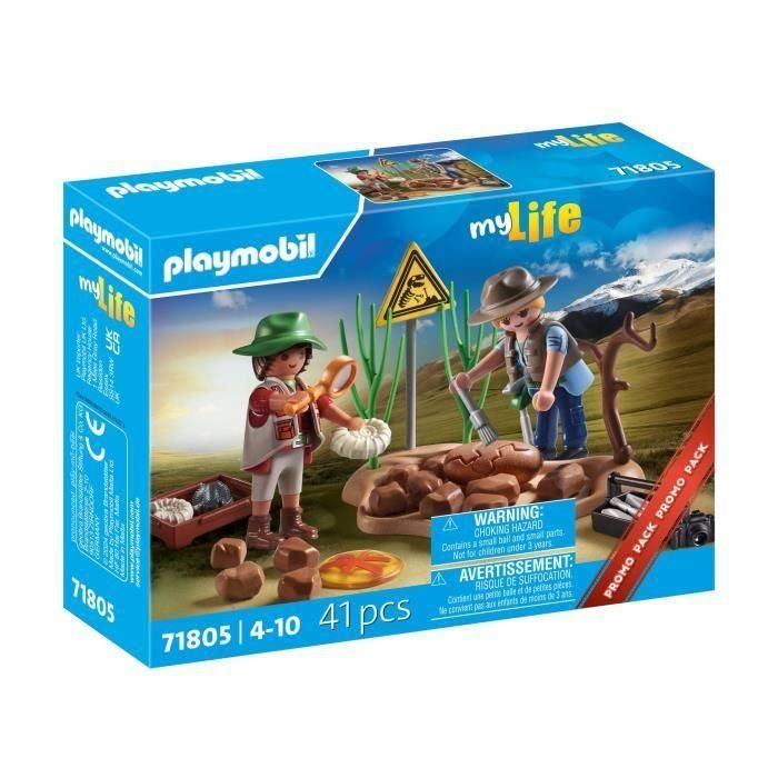 Playmobil 71805 Excavación Paleontológica Promo Packs para Descubrir Fósiles y Dinosaurios +4 Años