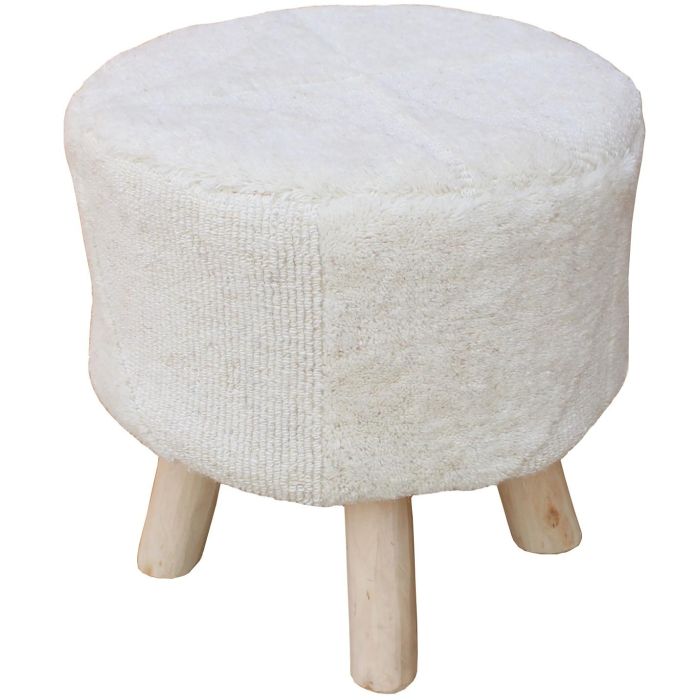 DKD Home Decor Carpets 2c25 Reposapiés Boho Crudo 40 x 40 x 40 cm