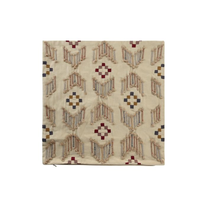 DKD Home Decor Funda Cojín Beige 50x50 cm Poliéster con Cremallera Oculta Lavado en Seco 4