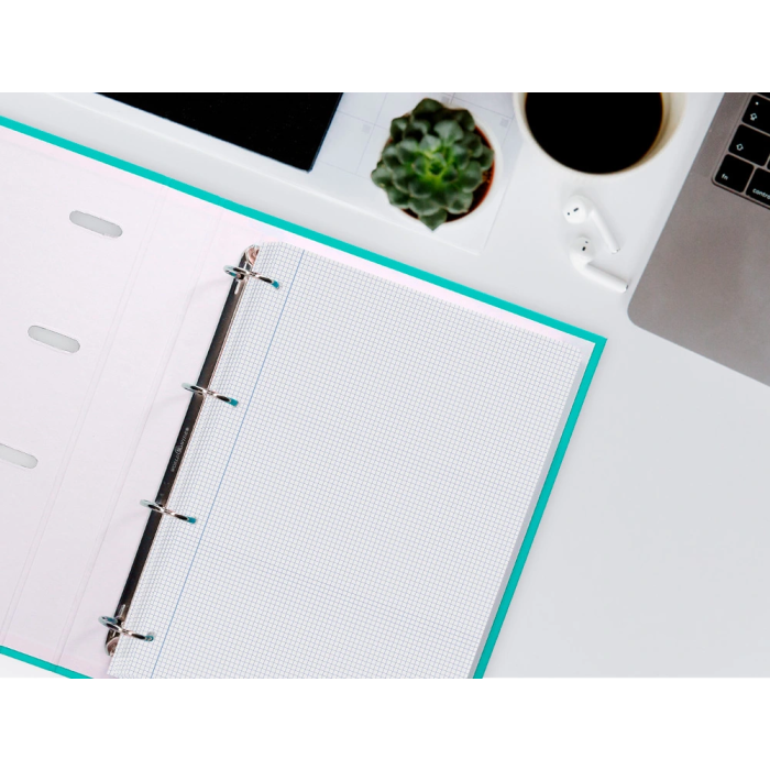 Liderpapel Recambio A4 100 Hojas 60gr Cuadro 3mm Con Margen 4 Taladros 2