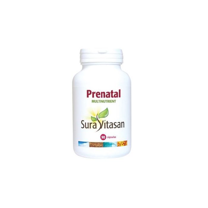 SURA VITASAN Prenatal Multinutrient 90 cápsulas. Suplemento para embarazo y lactancia con 24 vitaminas y minerales.