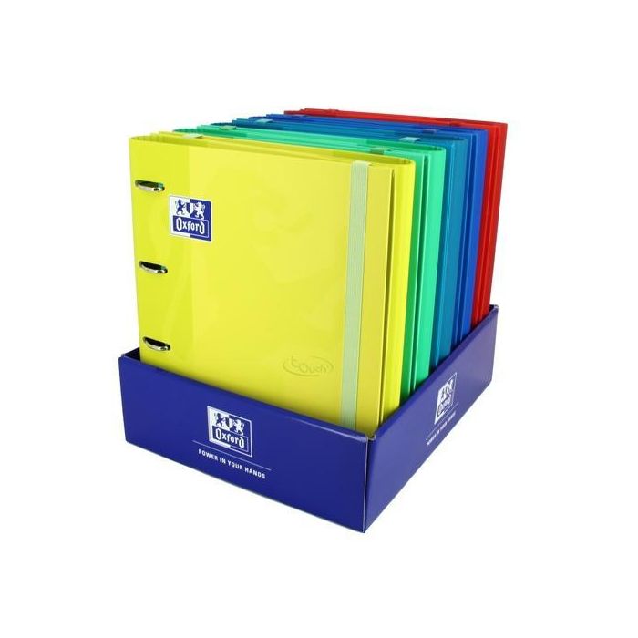 Oxford Carpeta Anillas 4x35 Europeanbinder Touch A4+ con Recambio 100 Hojas 90 gr 5x5 Surtidos (10 Unidades) (10 Unidades)