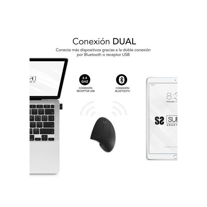 SUBBLIM GLIDE VERTICAL ERGO DUAL MOUSE BATTERY B 1