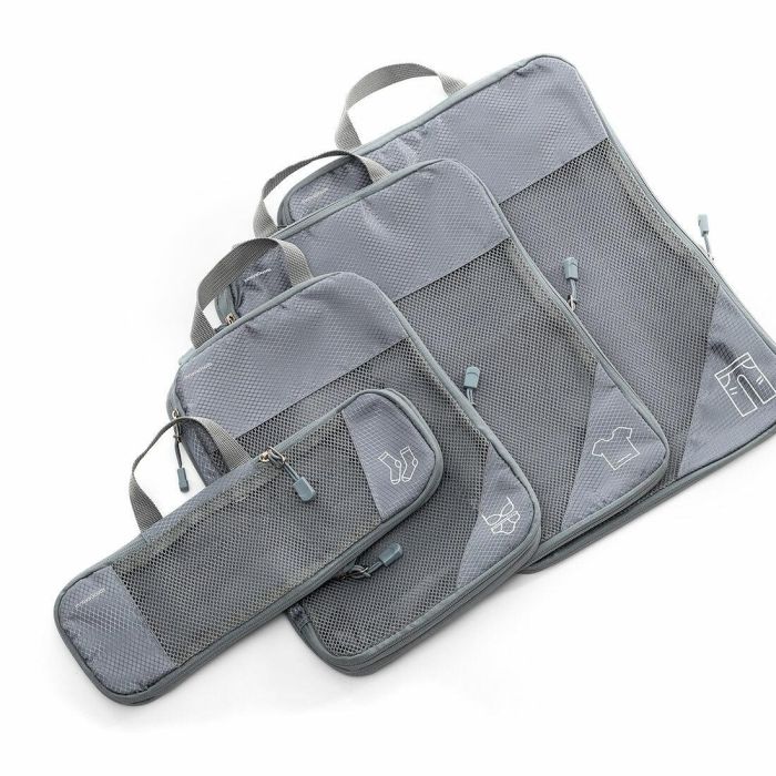 Bolsas Organizadoras de Compresión para Maletas Compakube InnovaGoods 4 Piezas 3 Bolsas Organizadoras de Compresión para Maletas Compakube InnovaGoods 4 Piezas 3