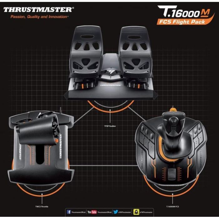 Thrustmaster T.16000M FCS Flight Pack Palanca de mando para Mac y PC, Analógico/Digital, USB, Negro - 2960782 8