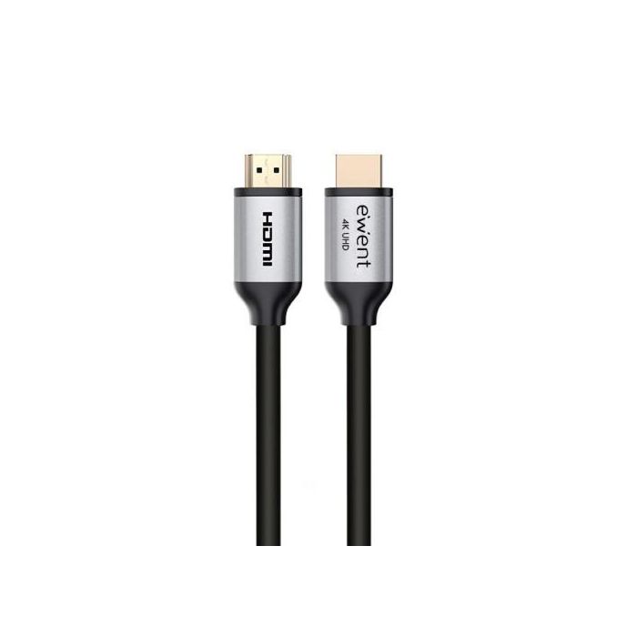 EWENT Cable HDMI 2.0 3 Metros Alta Velocidad 4K HDR Negro con Contactos Chapados en Oro 1
