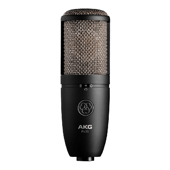 AKG Micrófono Condensador P420 con Plugin PCM Native Reverb Lexicon, Diafragma 1", Patrón Polar Conmutable, Filtro Paso Alto 300Hz, Atenuador -20dB, Negro 1