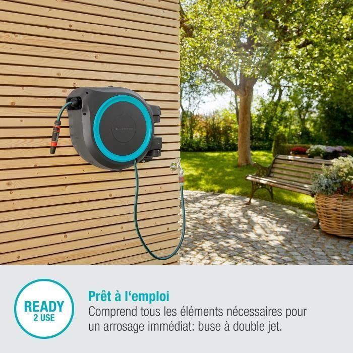 GARDENA Enrollador de manguera automático de pared RollUp XL 35 m con borde blanco 5 GARDENA Enrollador de manguera automático de pared RollUp XL 35 m con borde blanco 5