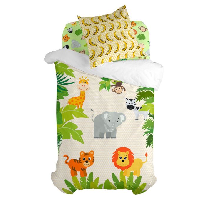 Juego de funda nórdica HappyFriday Mr Fox Wild Multicolor Cama de 80 2 Piezas