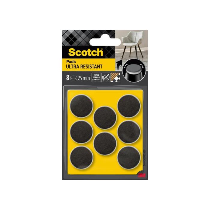 Scotch Blister 8 Fieltros Adhesivos Ultra Resistentes 25mm Diámetro Negro SP87A35 7100309753