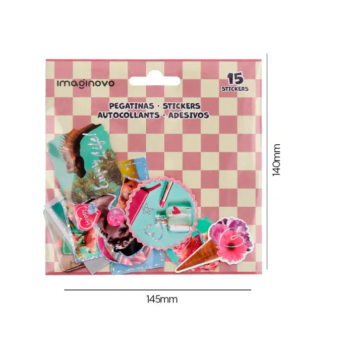 Imaginovo Pegatinas Good Vibes Diseños Surtidos para Ordenador y Decoración, PVC, 145x140 mm 4