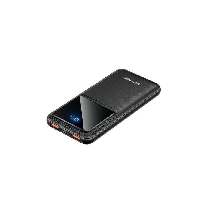 Vention FHKB0 Powerbank 10000mAh 22.5W Carga Rápida Negra | Múltiples puertos USB, USB-C y Micro-USB para dispositivos
