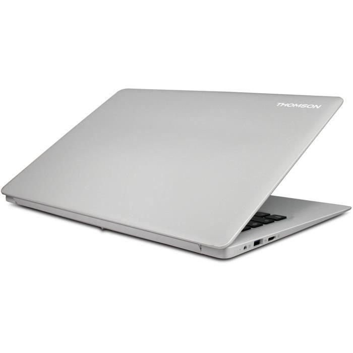 Portátil THOMSON TH14C128, pantalla HD de 14 pulgadas, Celeron N3350, 4 GB de RAM, SSD de 128 GB, W10s, color plateado. 4