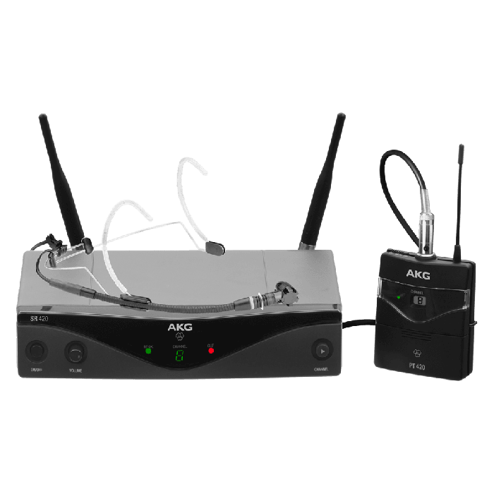 AKG Sistema Inalámbrico UHF Headworn Band D con Petaca, Micrófono Diadema y Receptor